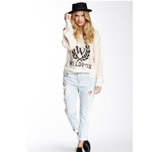 Wildfox Marissa Distressed Light Wash Boyfriend Jean Womens Size 25